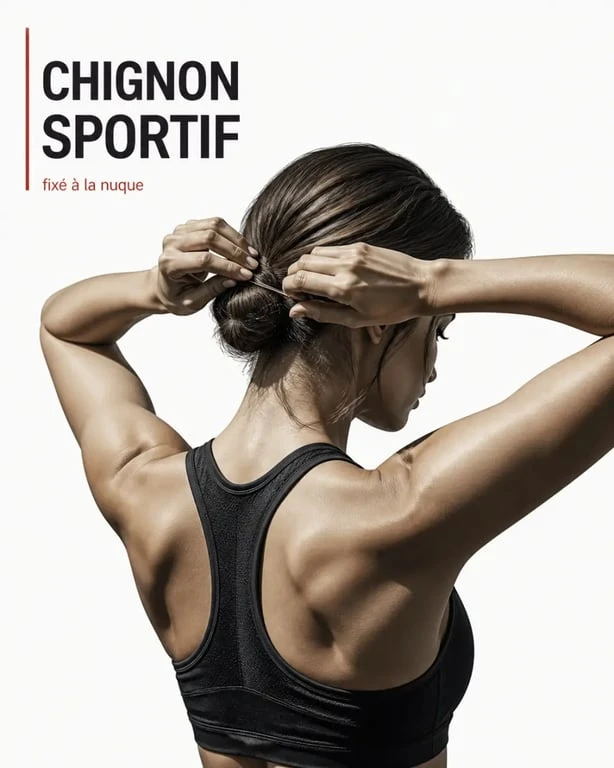 Coiffure pour le sport avec chignon sportif compact et bien fixé
