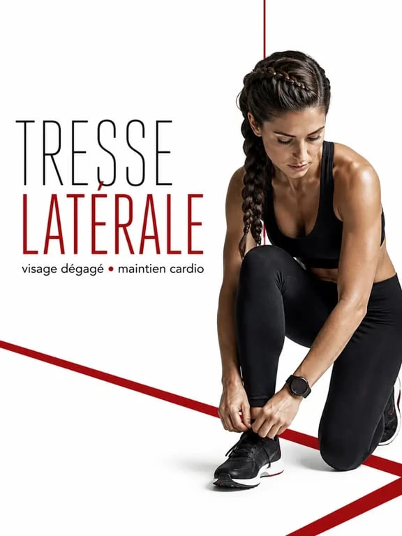 Coiffure pour le sport avec tresse latérale qui garde le visage dégagé