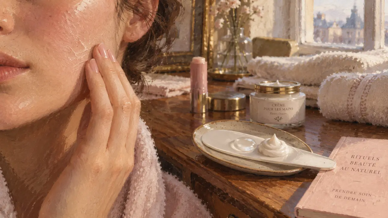 Routine beauté hiver : crème visage, baume lèvres et crème mains contre le froid